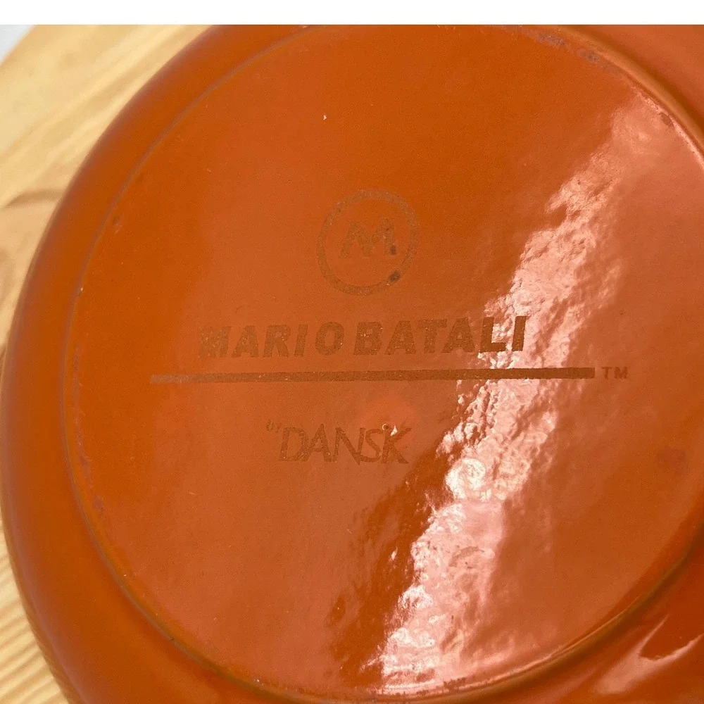VTG MCM Dansk Mario Batali Persimmon Cast Iron Enamel Skillet Frying Pan 7
